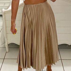 Zara Gold Pleated Skirt